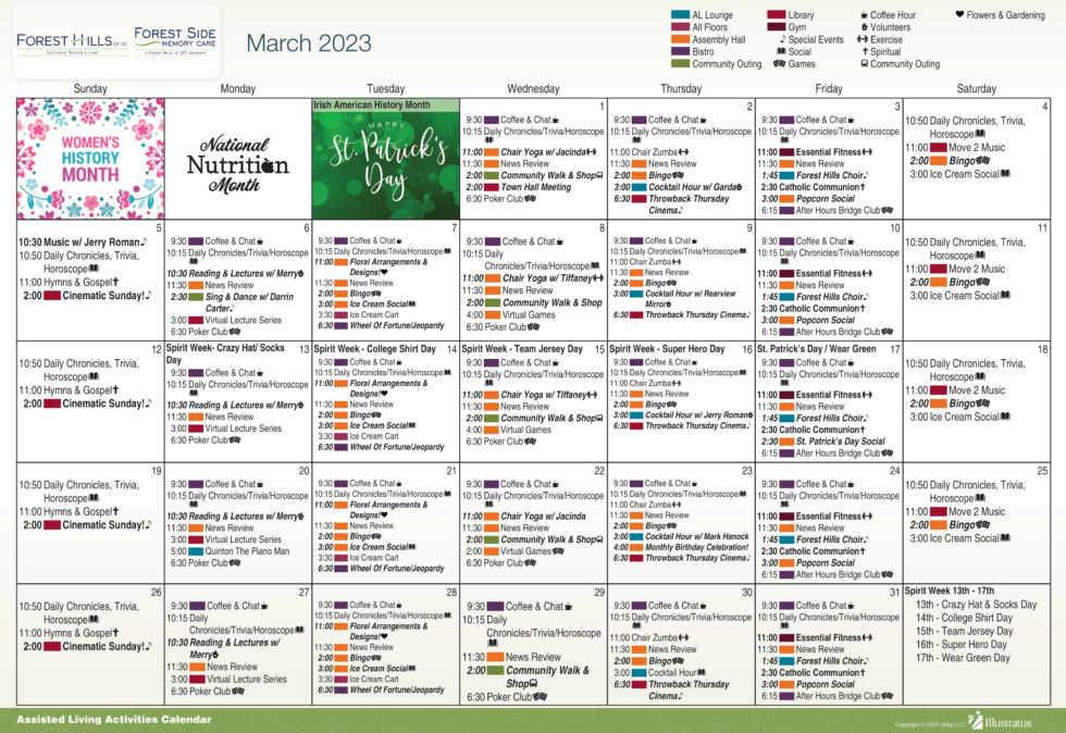 Activities Calendar Forest Hills Of DC